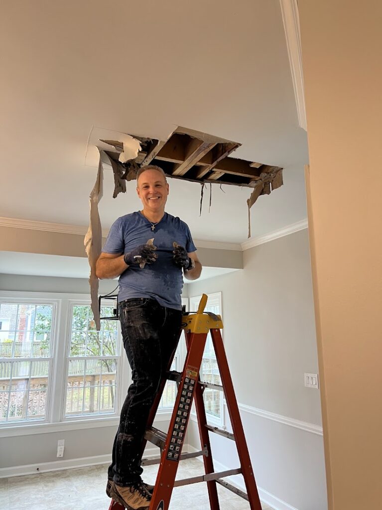 Before: Water can really cause havoc! — Drywall Repair in Cary, NC